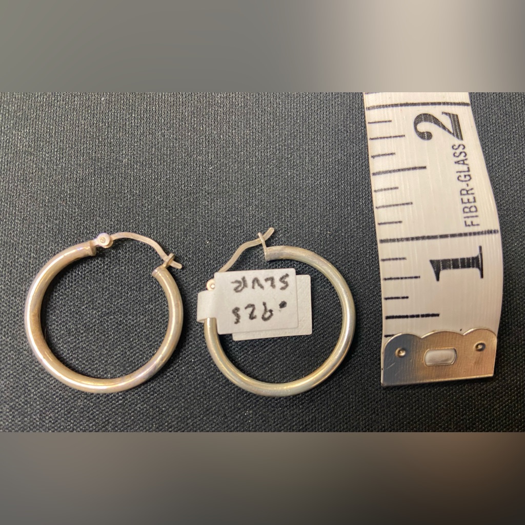 Silver 925 Women Fashionable Hoop Earrings Msrp 35 20$